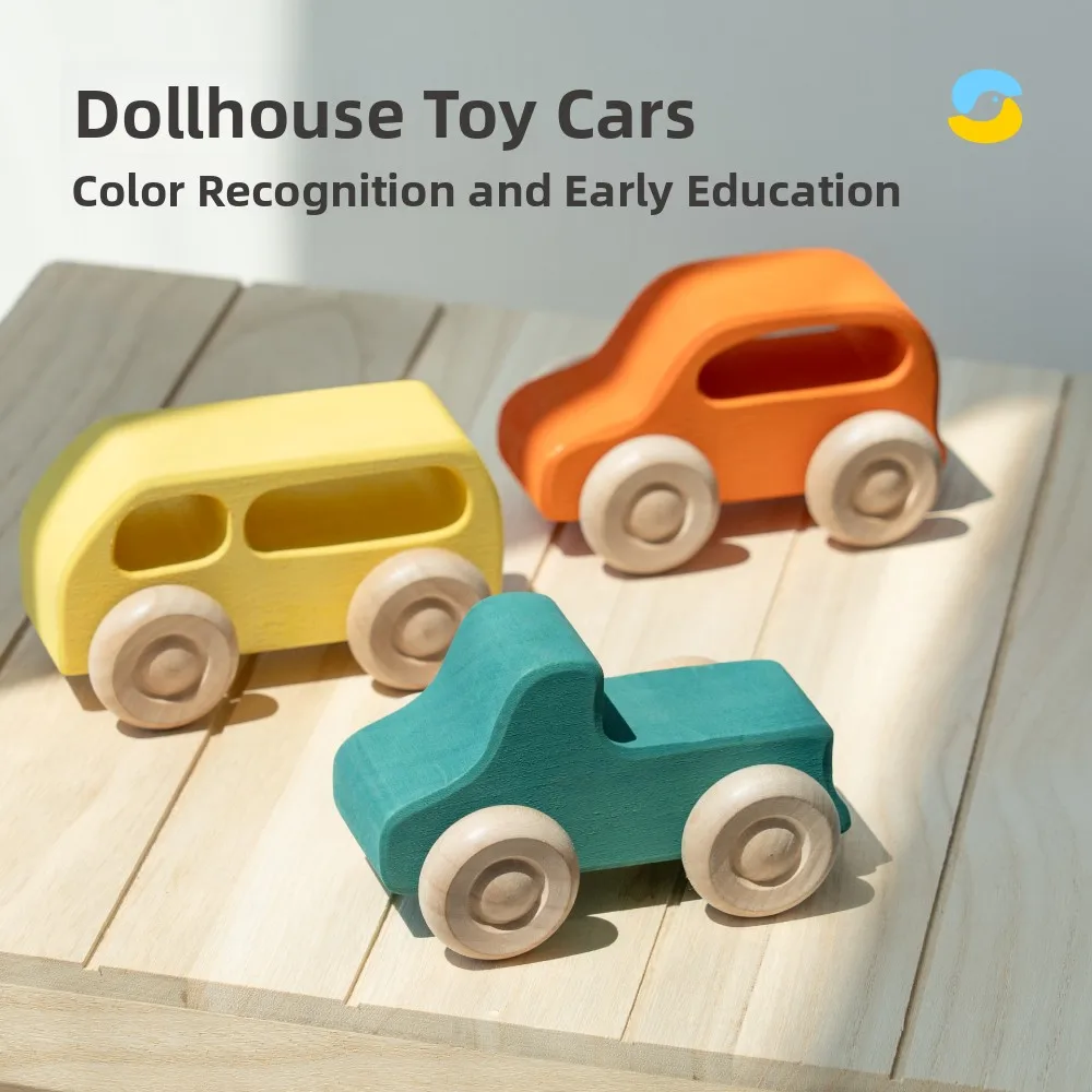 

Springbuds Wooden Toy Car Eonal Playset for Toddlers Boys Girls Pretend Play Early Learning Construction Building Blos