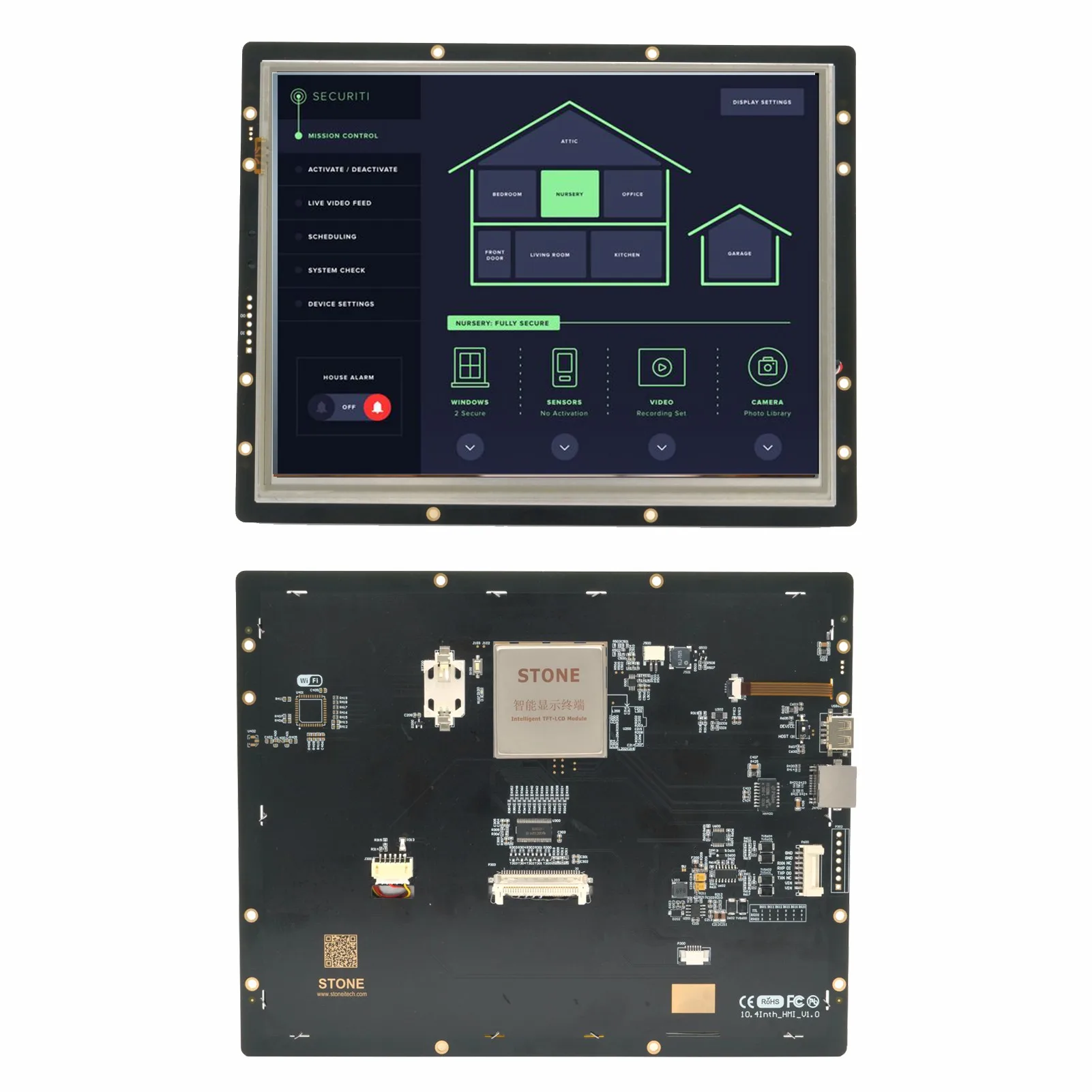 Stone 10.4 – écran LCD JSON code au Module TFT-LCD et Code hexagonal, ecrire un programme simple pour que MCU contrôle le