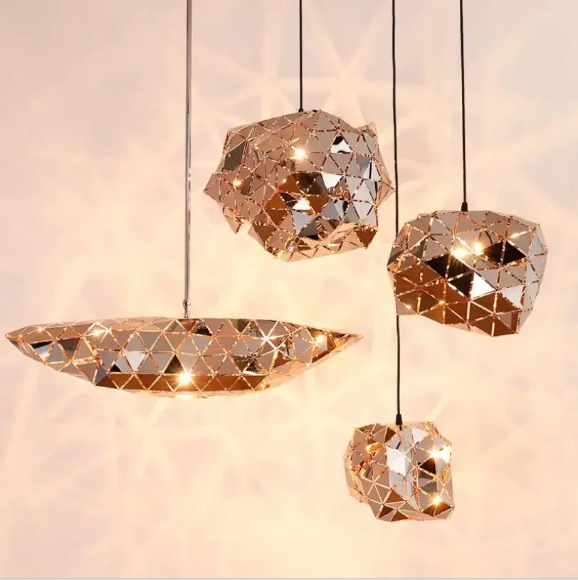 

Postmodern stainless steel phantom sparks ball pendant lights creative irregular restaurant cafe pendant lamps