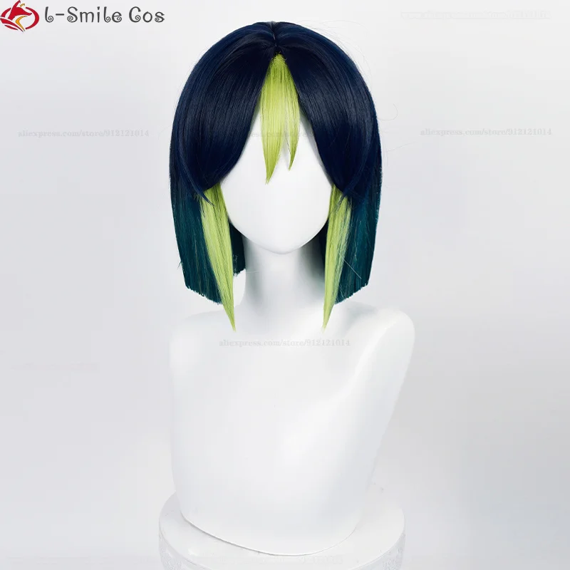 Game Sumeru Tighnari Cosplay Wig Tighnari 30cm Short Heat Resistant Synthetic Hair Halloween Party Wigs + Wig Cap