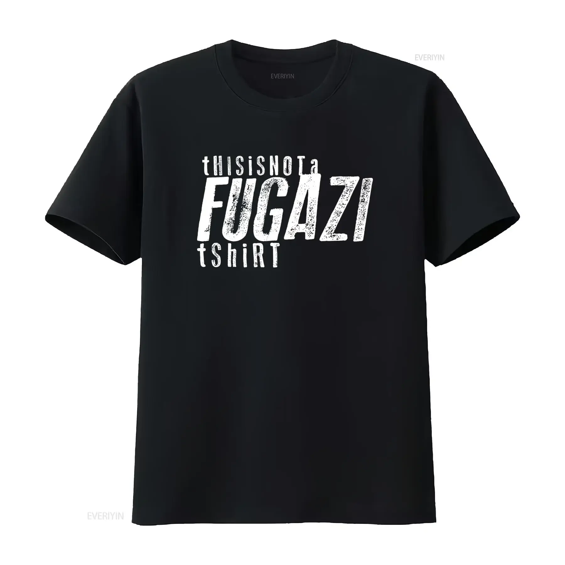 Camiseta Fugazi con Estampado 'This Is Not A Black', Tallas S-5XL, Estilo Urbano, Vintage, Lavada, Transpirable, Unisex, Elástica