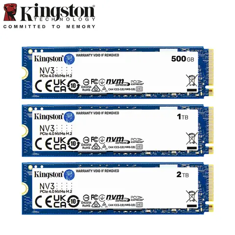 Kingston NV3 PCIe 4.0 M.2 2280 NVMe SSD Internal Hard Drive 500GB 1TB 2TB Up to 6000Mb/s Original Solid State Drive Hard Disk