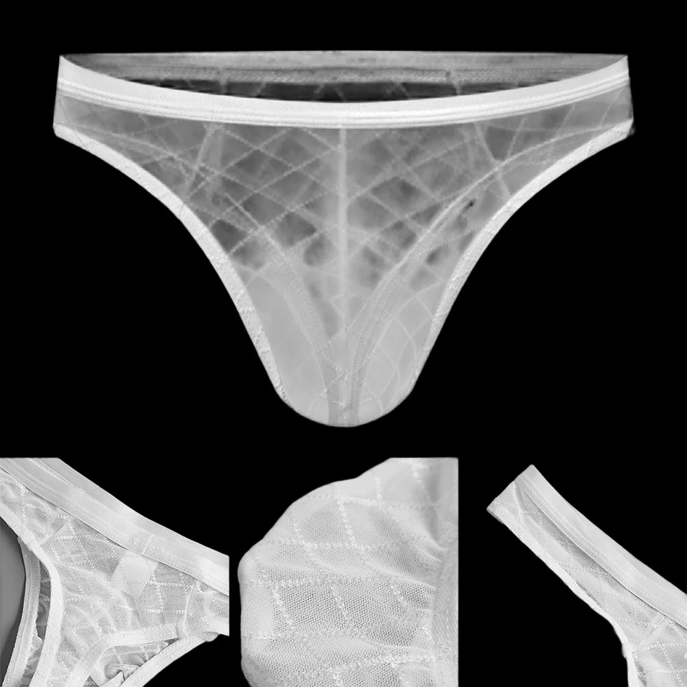 

Модные мужские сетчатые трусы в клетку с эластичным поясом и U-образным вырезом, летние, легкие, приятные к телу