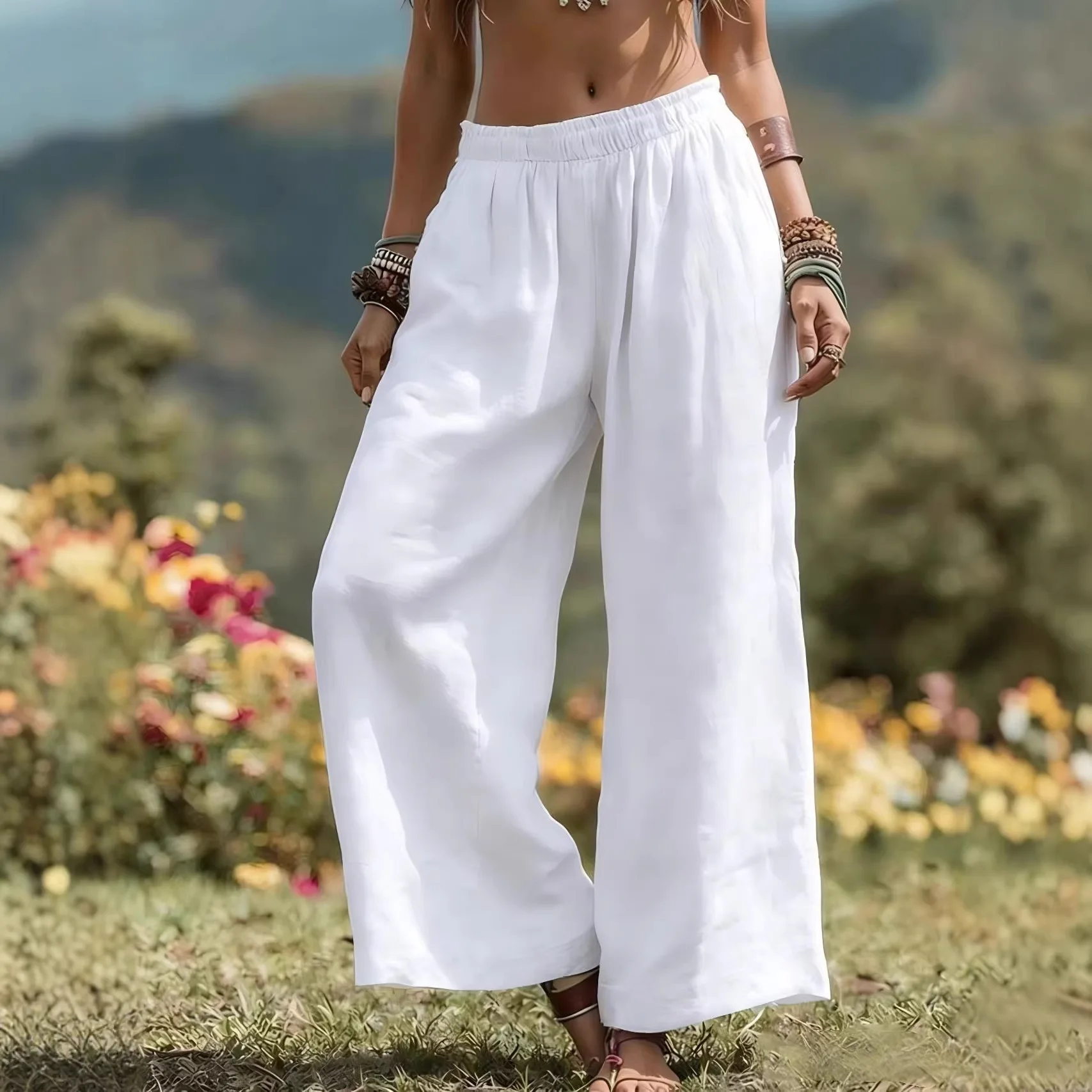 Spring and Summer 2026 New Solid Color Loose Casual Wide-leg Trousers Women's Clothing