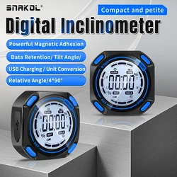 SNAKOL Digital Angle Gauge Magnetic Protractor Inclinometer Level Angle Finder Angle Cube Level Box With Magnes And Backlight