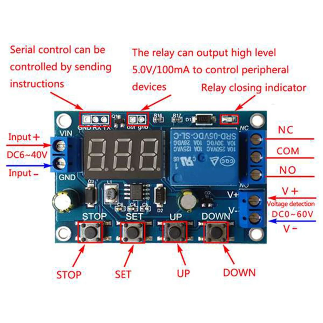 Interruptor de controle de bateria 2 PCS DC 6-40 V Interruptor de controle do descarregador do carregador de bateria