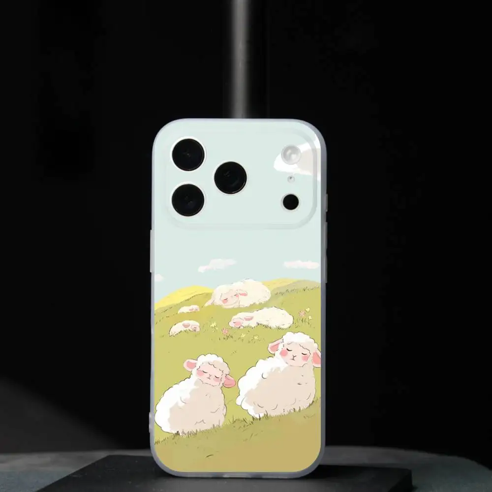 Cartoon C-Cute Sheep-P für iPhone 17,16,15,14,13,12,11,Pro,Max,Plus,Mini,SE4,E magnetisch für Magsafe Wireless Charging Phone Case