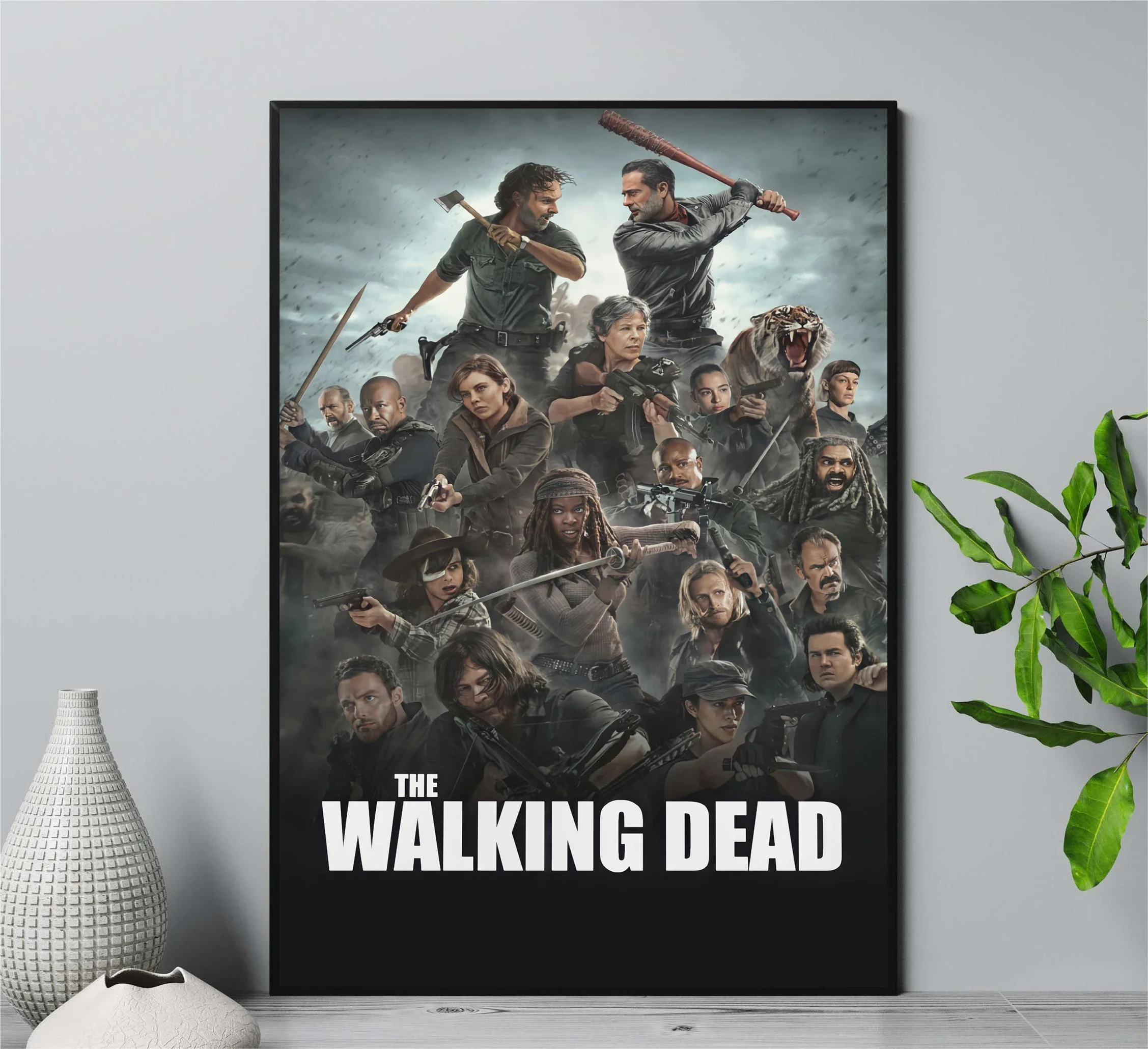 Frameless Canvas Painting Classic Movie The Walking Dead TV Character Posters Prints Canvas Painting Wall Art Picture Living Roo
