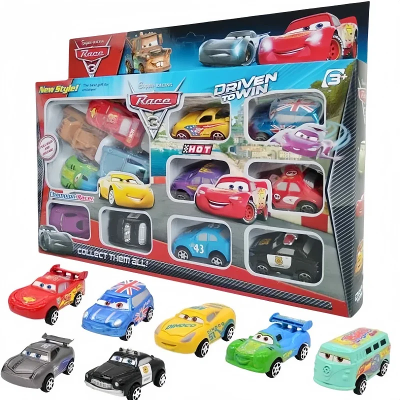 

Новые автомобили Pixar, 12 шт., набор моделей автомобилей с молнией Маккуин Джексон Storm Mater - игрушечный транспорт 6 см для детей, подарки на день рождения