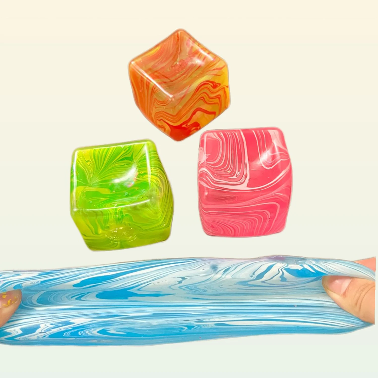 Pétrissage de sucre de malt de bloc de glace de modèle de flux, jouet de compression de rebond lent de décompression de cube, outil de décompression portable