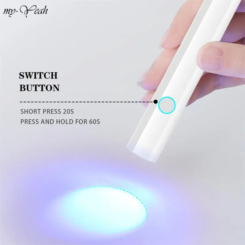 Portable Handheld Mini Nail Lamp For All Gel Polish Quick Dry USB Nail Dryer Machine UV LED Nail Lamp Mini Flashlight Pen