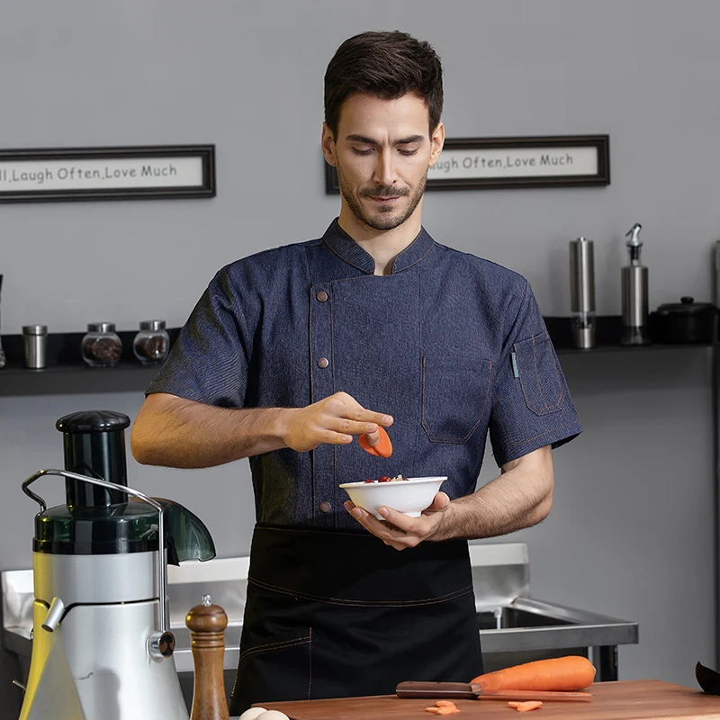 Chaqueta de cocinero para la espalda, diseño de malla transpirable, camisa de camarero de Catering, uniforme de Chef de panadería, ropa de camarero de cocina, Verano