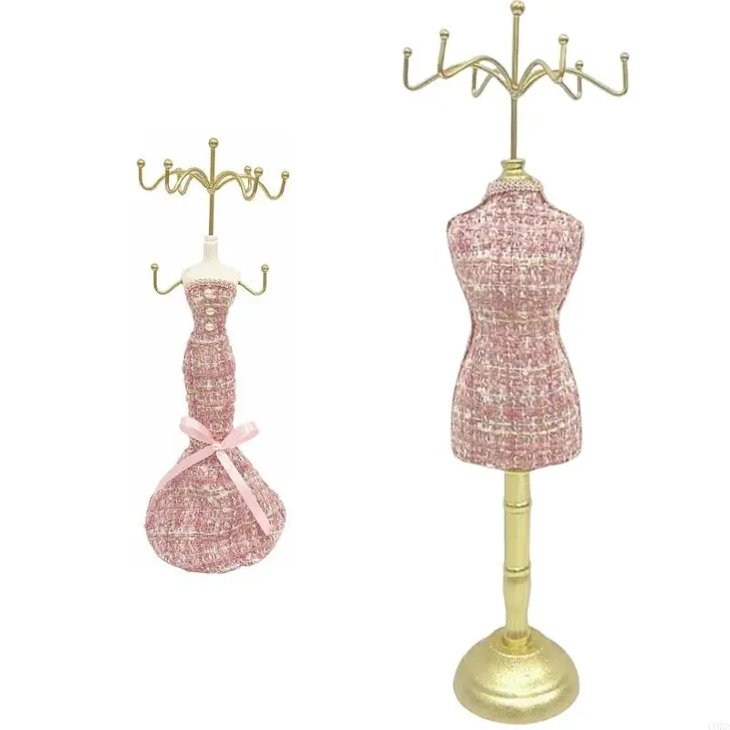 

CORD Stylish Fabric And Metal Jewelry Holder Human Figure Design For Earring Ring Amulet Display Stable Space Saving Storage