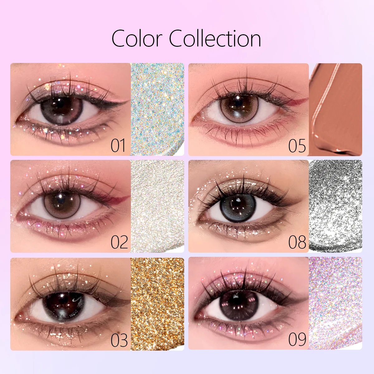 [ClearanceSale] UKISS  Emotion Dreamer Liquid Eyeshadow-6 Series,Shimmer Eyeshadow,Liquid Shimmer Texture,Luxury Makeup