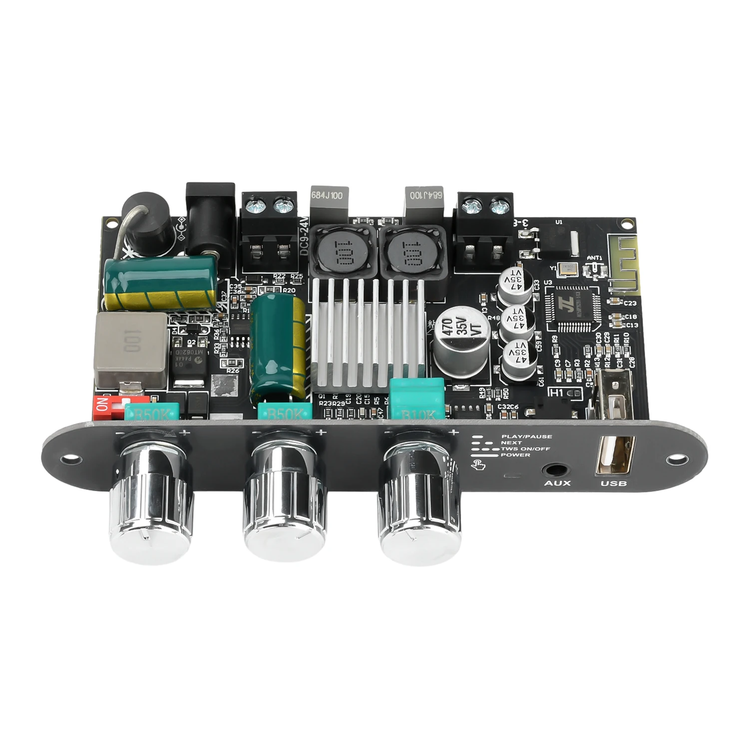 100W BT-Verstärkerplatine ZK-1001U mit Boost Mono Höhen- und Bassregelung TWS DIY-Lautsprecher TPA3116D2 AMP AUX USB-Eingang Bass-/Hochtonregelung – Detail 9