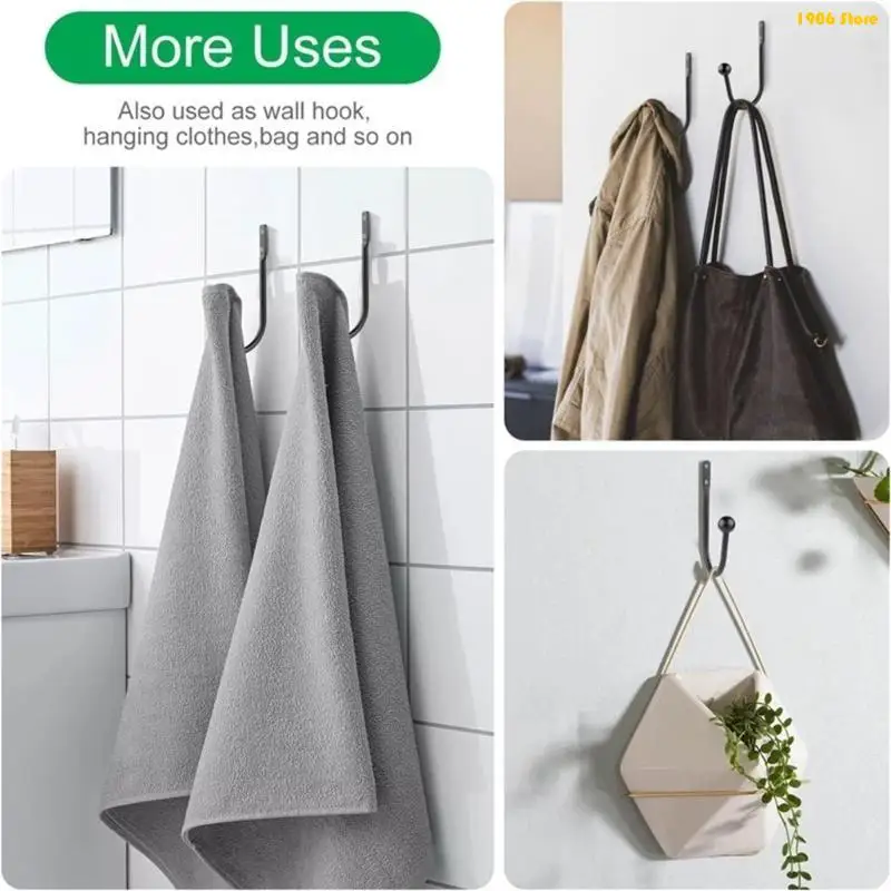 U1JB Curtain Holdback Hooks Wall Mounted Curtain Tieback Hook Decorative Window Curtain Holdbacks Drapes Curtain Holder