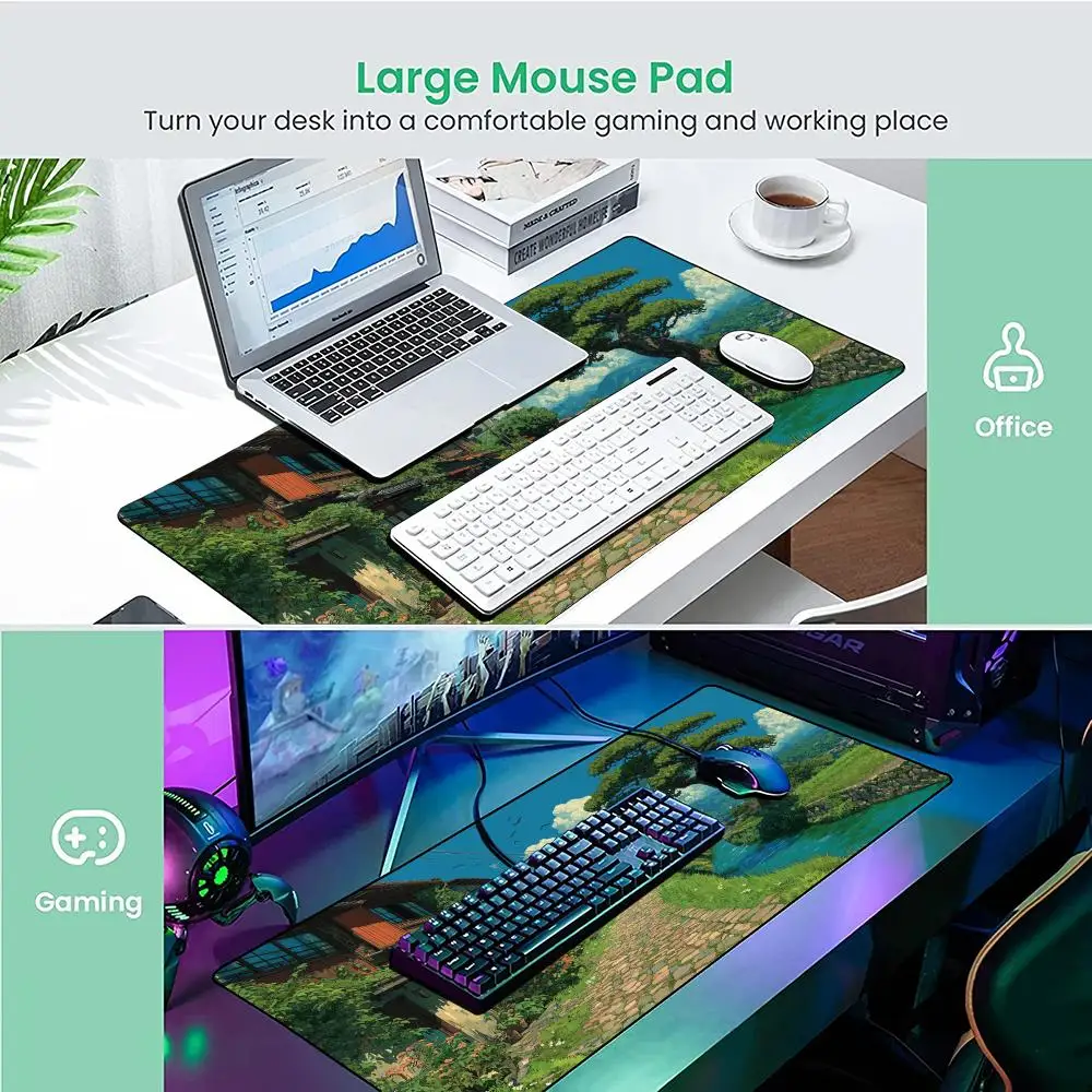 الصيف المناظر الطبيعية التوضيح ماوس الوسادة المطاط المضادة للانزلاق حصيرة مكتبية ملحقات الكمبيوتر الألعاب حصيرة لوحة المفاتيح ماوس البساط ماوس الوسادة