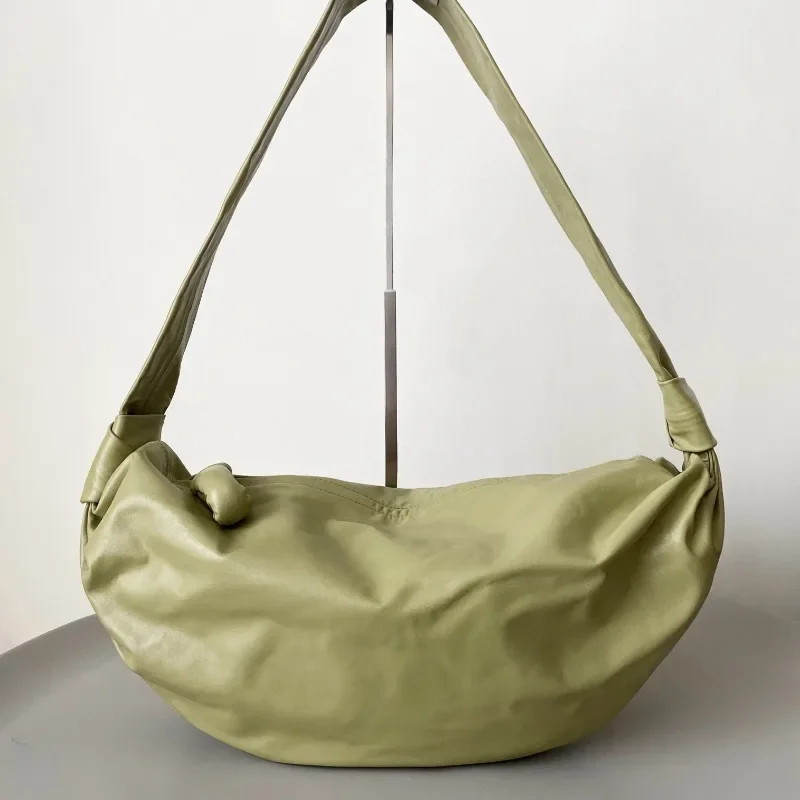 

Lem New Paper Leather Croissant Bag Fashion Original Design Leisure Shoulder Messenger Bag Women's Light Luxury Underarm Bag