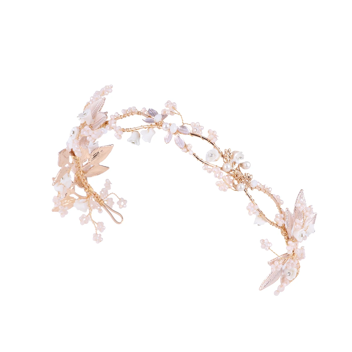 

European and American Bridal Crown Headband Bride Bridesmaid Hair Accessories for Women Floral Wedding Wreath