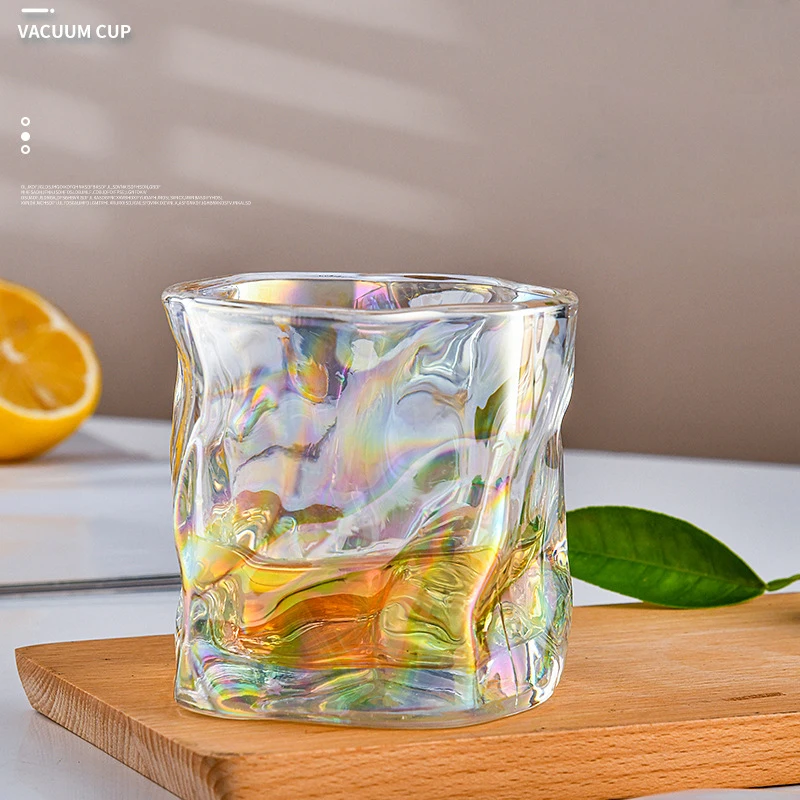 250ml Transparent Glass Cup Iceberg Irregular Shape Household Coffee Cup