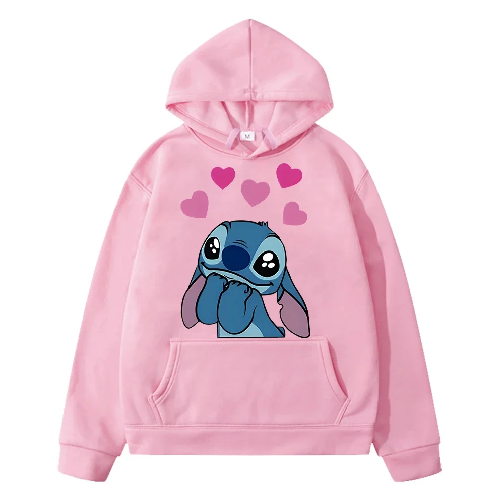 Stitch Disney print Hoodies Casual Fleece Sweatshirt  y2k sudadera disney Anime hoodie pullover boy girl clothes kids Day gift