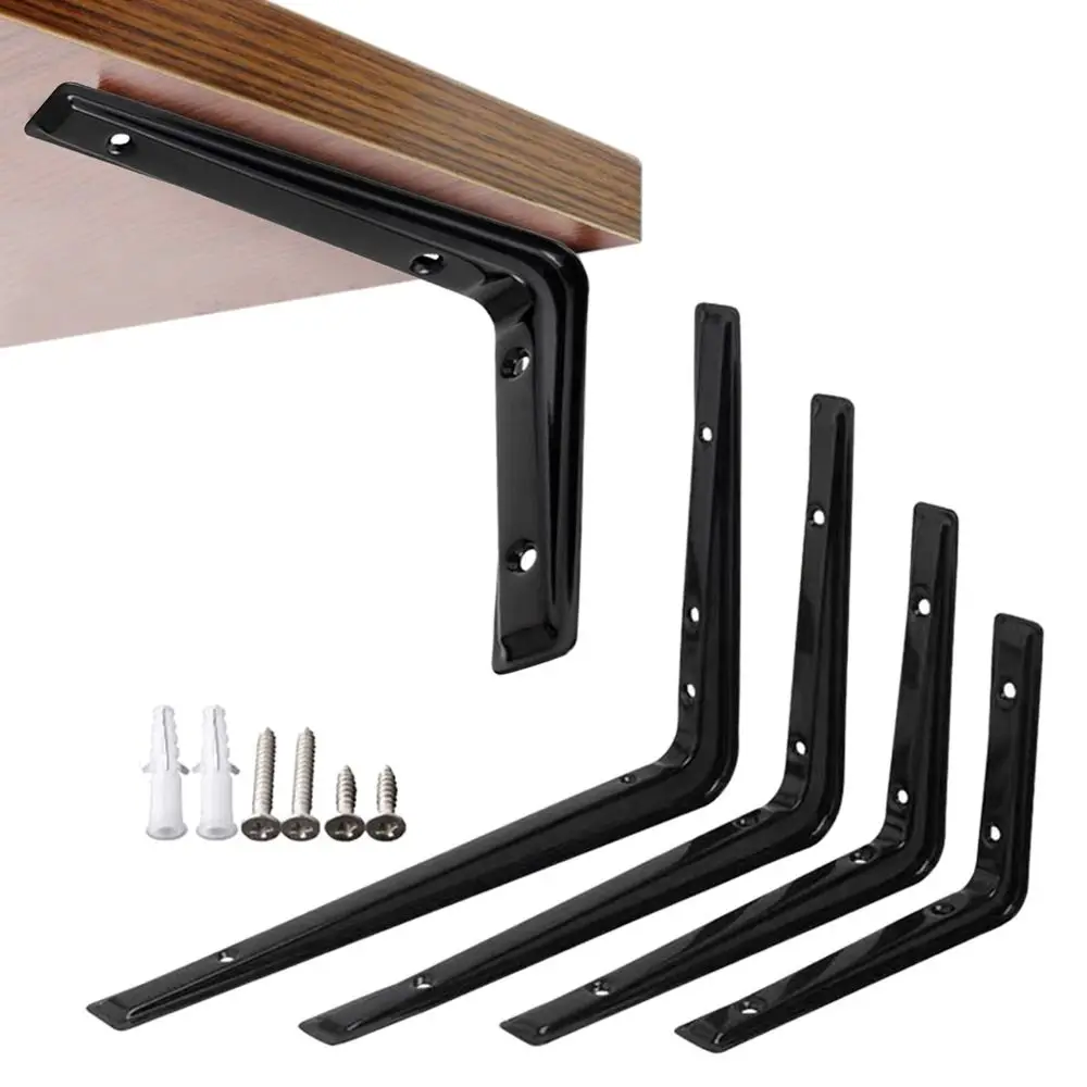 Strong Shelf Brackets Reinforced Support Wall Heavy Duty High Load Hanging Fixed Shelf L-shaped Corner Brace Furniture Connector