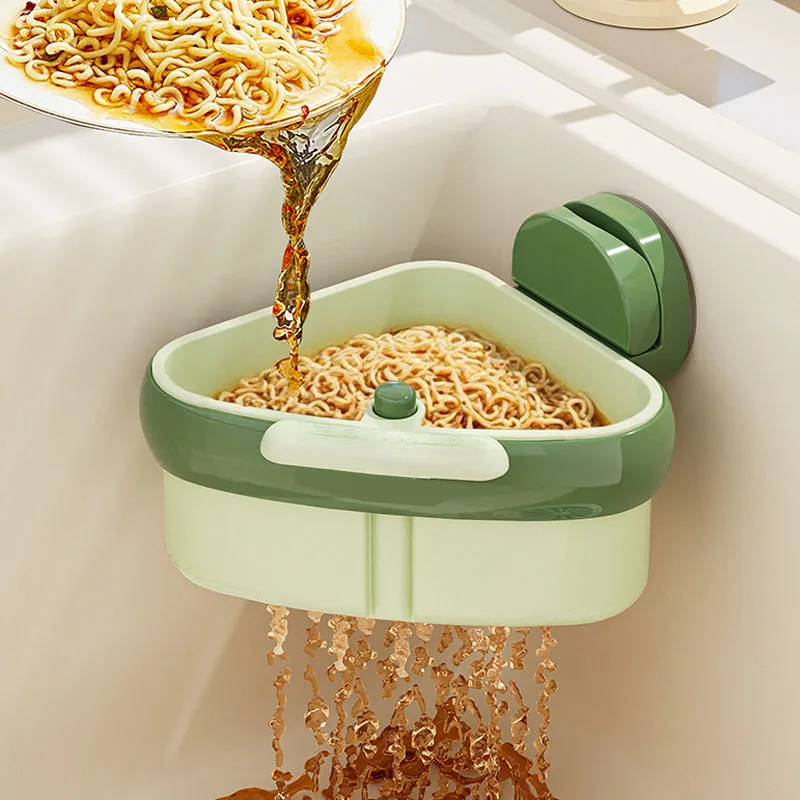 

Новая сливная корзина для раковины на присоске, бытовой фильтр для мытья фруктов, корзина для кухонной треугольной раковины, сито для пищевых отходов ﻿