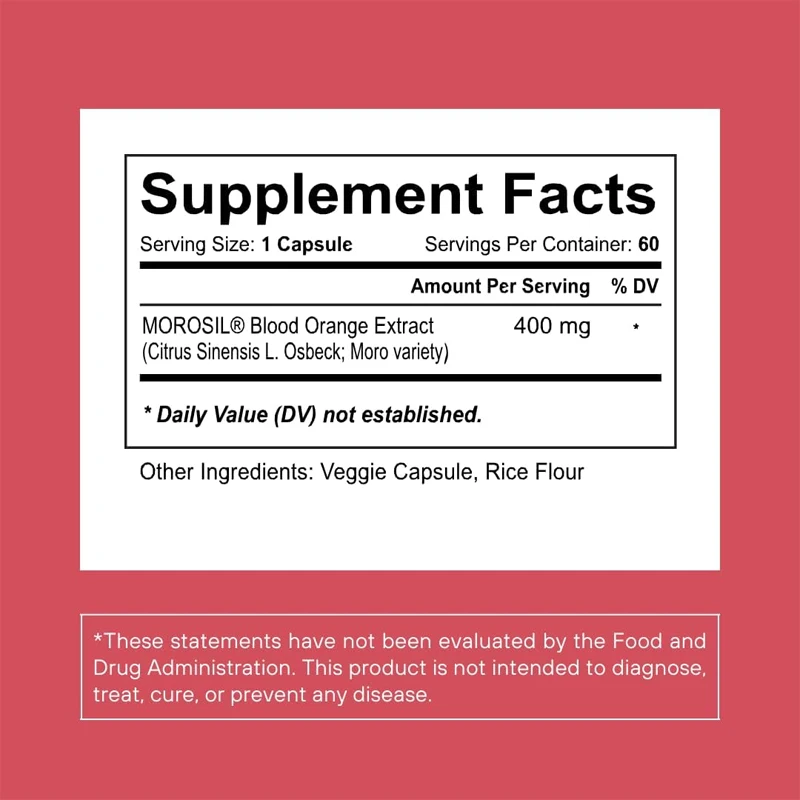 Morocl-Suplemento de Carne para Metabolismo Masculino e Feminino, Suporte de Saúde, Extrato de Laranja Moro, Não-OGM, Vegan, Grátis