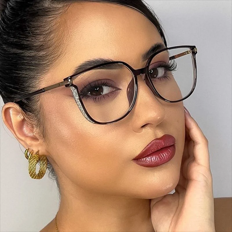 SHAUNA Retro Oval Women Anti Blue Light Glasses Frame Fashion Men Optical Luxury Eyewear