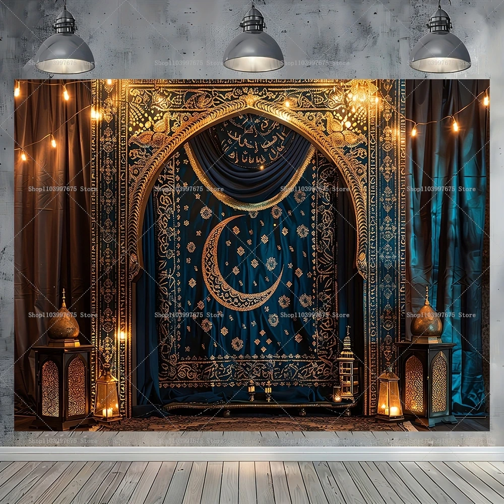 Moroccan Palace Backdrop Arabian Middle Eastern Interior Palace Photography Background for Kids Baby Shower Birthday Party Decor view 6