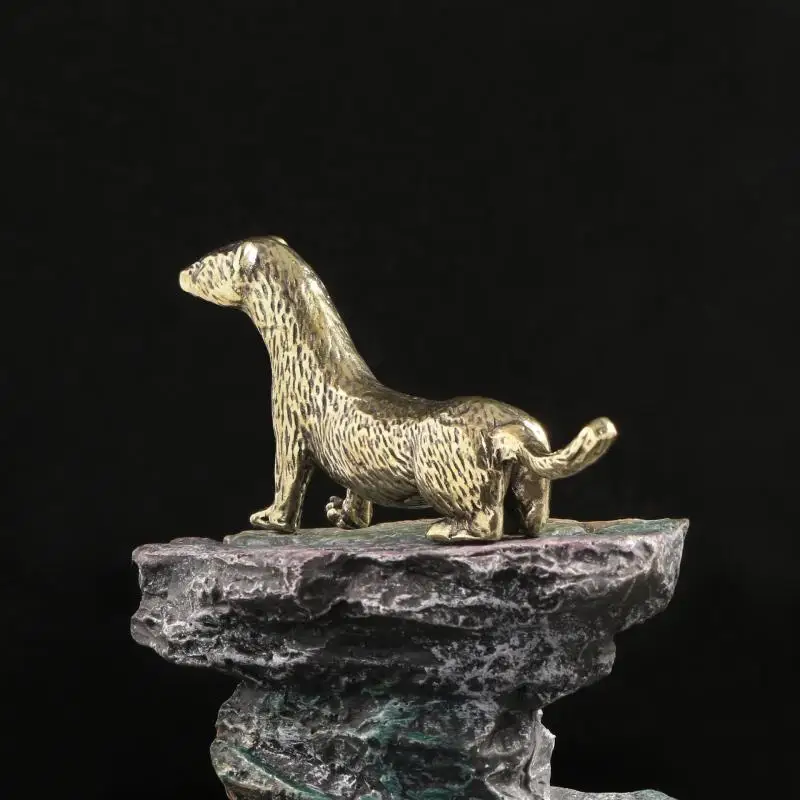 Otter Antique Bronze Statue Desk Decorations Solid Copper Figurines Ornaments Home Decor