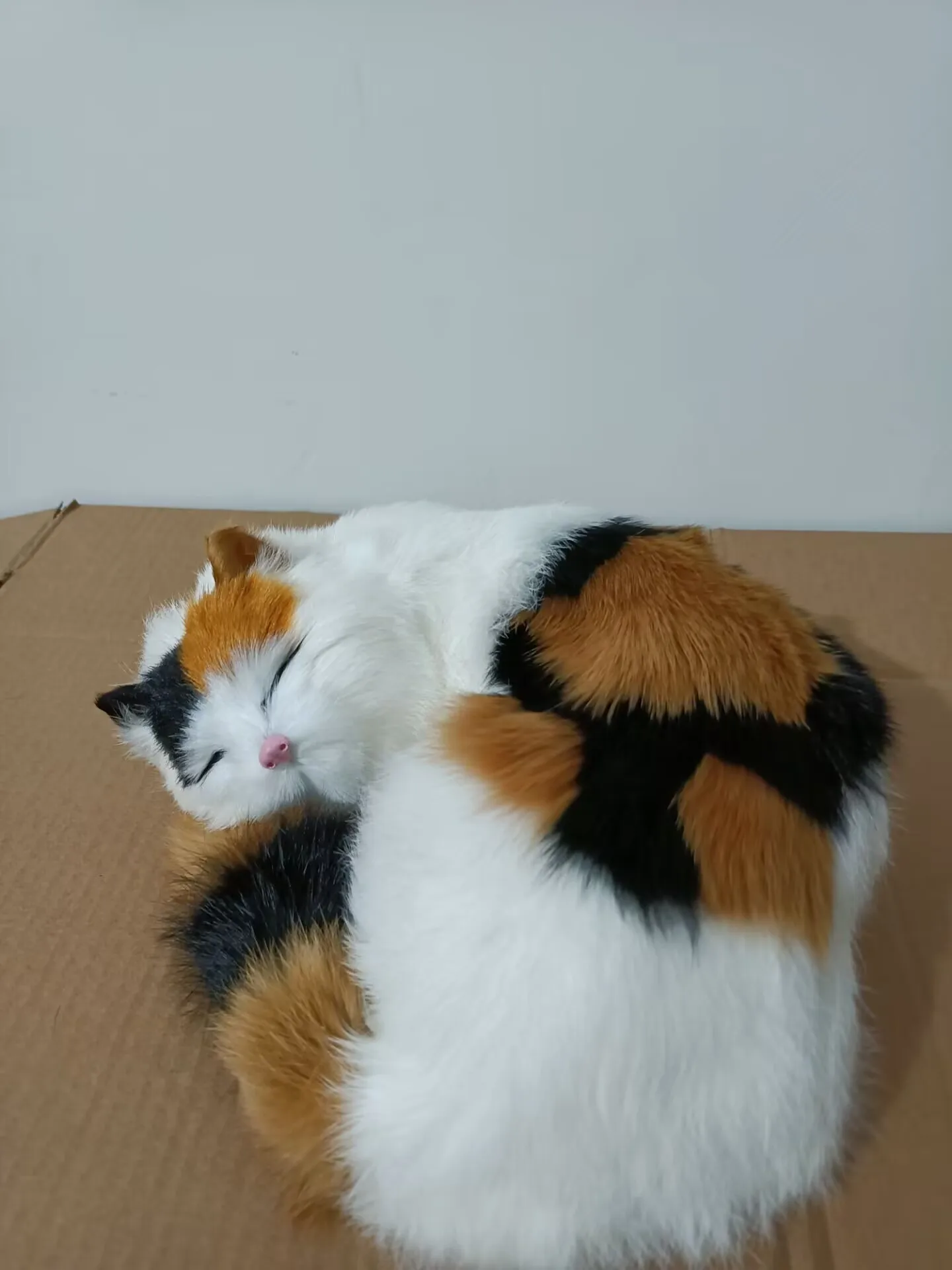 new simulation colorful cat model plastic&fur sleeping cat home decoration gift about 25x21cm d0566