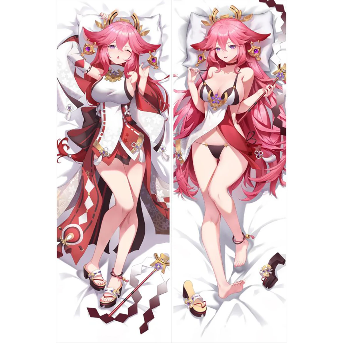 

Genshin Impact Yae Miko Anime Dakimakura Otaku Waifu Life Size 2-Side Print Hugging Body Otaku Cushion Pillow Cover