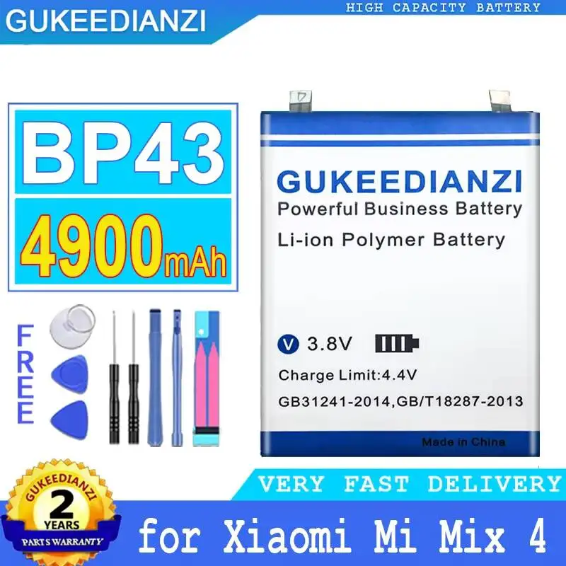 

Reliable Power Mobile Phone Battery 4900mAh BP43 For Xiaomi MI Mix4 Mix 4