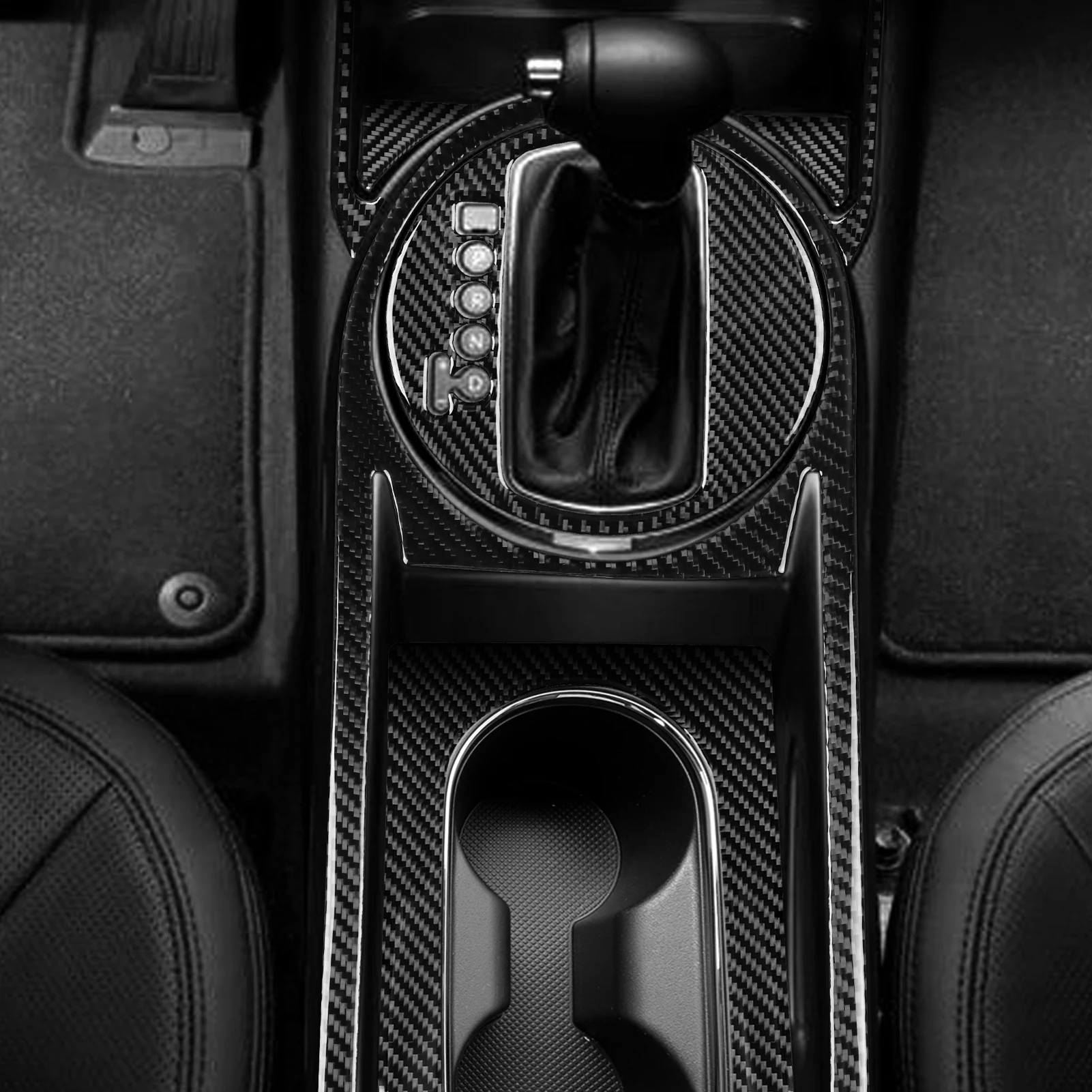 For Kia Sportage 2011-2016 Carbon Fiber Center Gear Shift Water Cup Holder Panel Set Trim Cover Car Accessories Interior Sticker