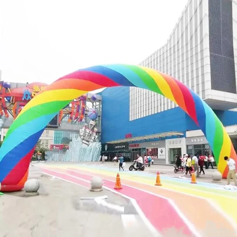 Regenbogenbogen, individueller aufblasbarer Ballon, bunte Werbung, Geburtstag, Torbogen, Willkommenstor für Party-Event-Dekoration im Freien