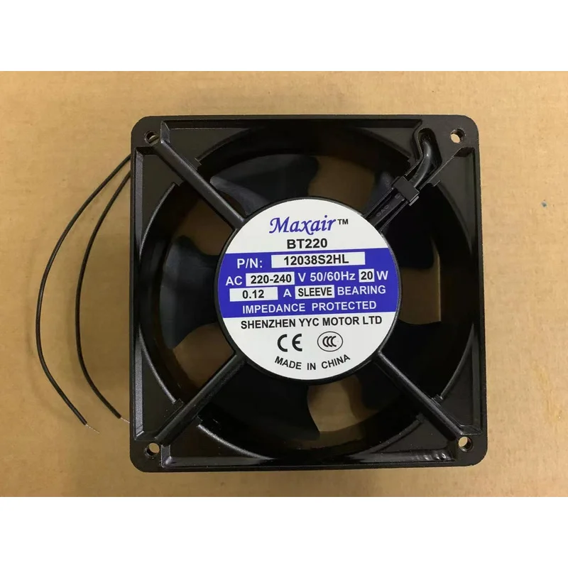 

A+for Maxair/BT220 Fan 12038S2HL AC 220-240V 20W 0.12A 2 Wire 120×120×38mm