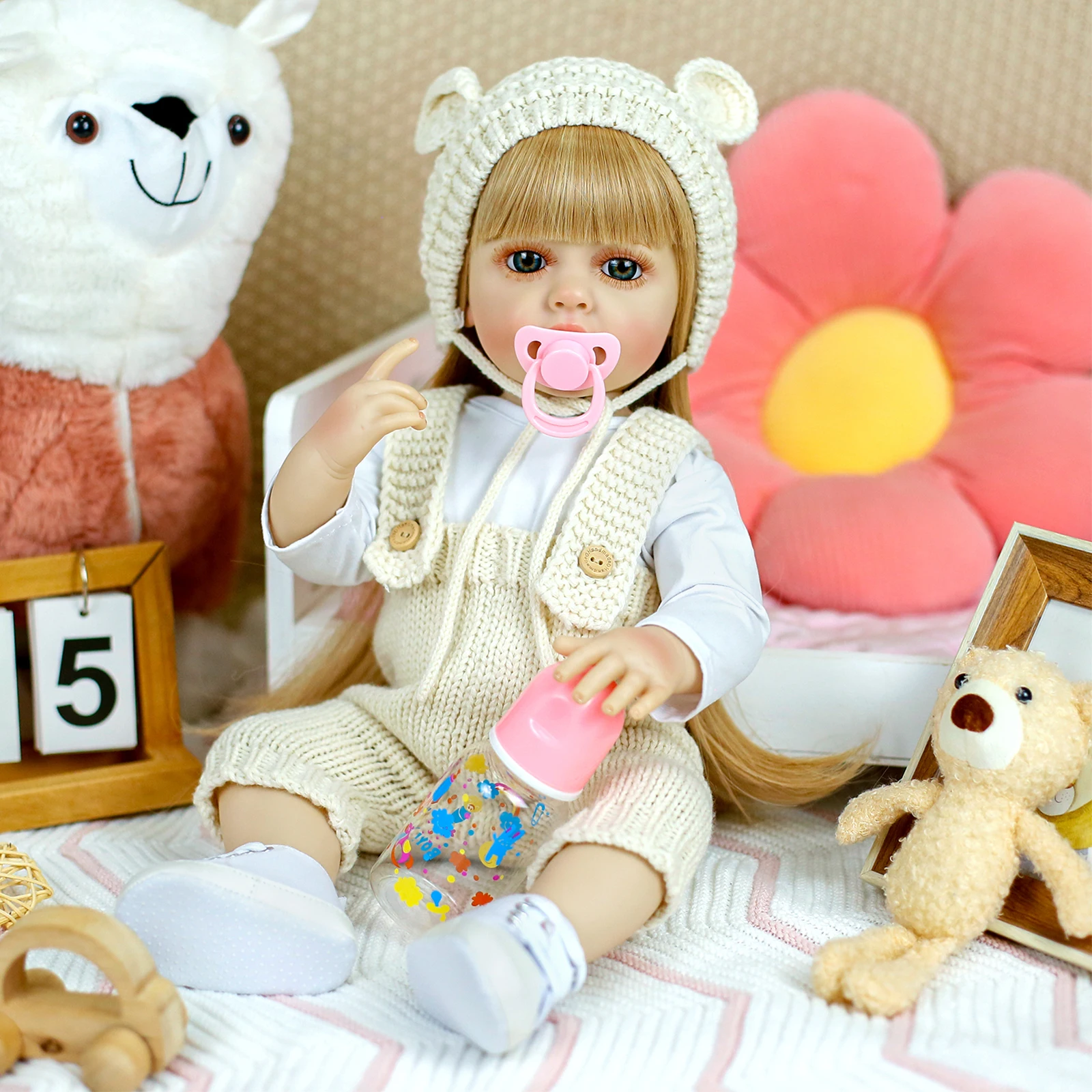 55CMリボーンドール 女の子 ベティ リアルなフルシリコンベビー ベベ ビニール新生児人形 プリンセス 幼児 おもちゃ 子供向け クリスマスプレゼント