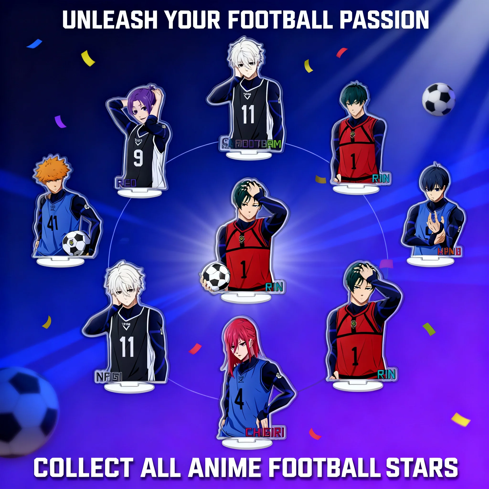 

BLUE LOCK Blue Lock Isagi Yoichi Bachira Meguru Acrylic Stand Anime Figure Merchandise Cross Border Dropshipping