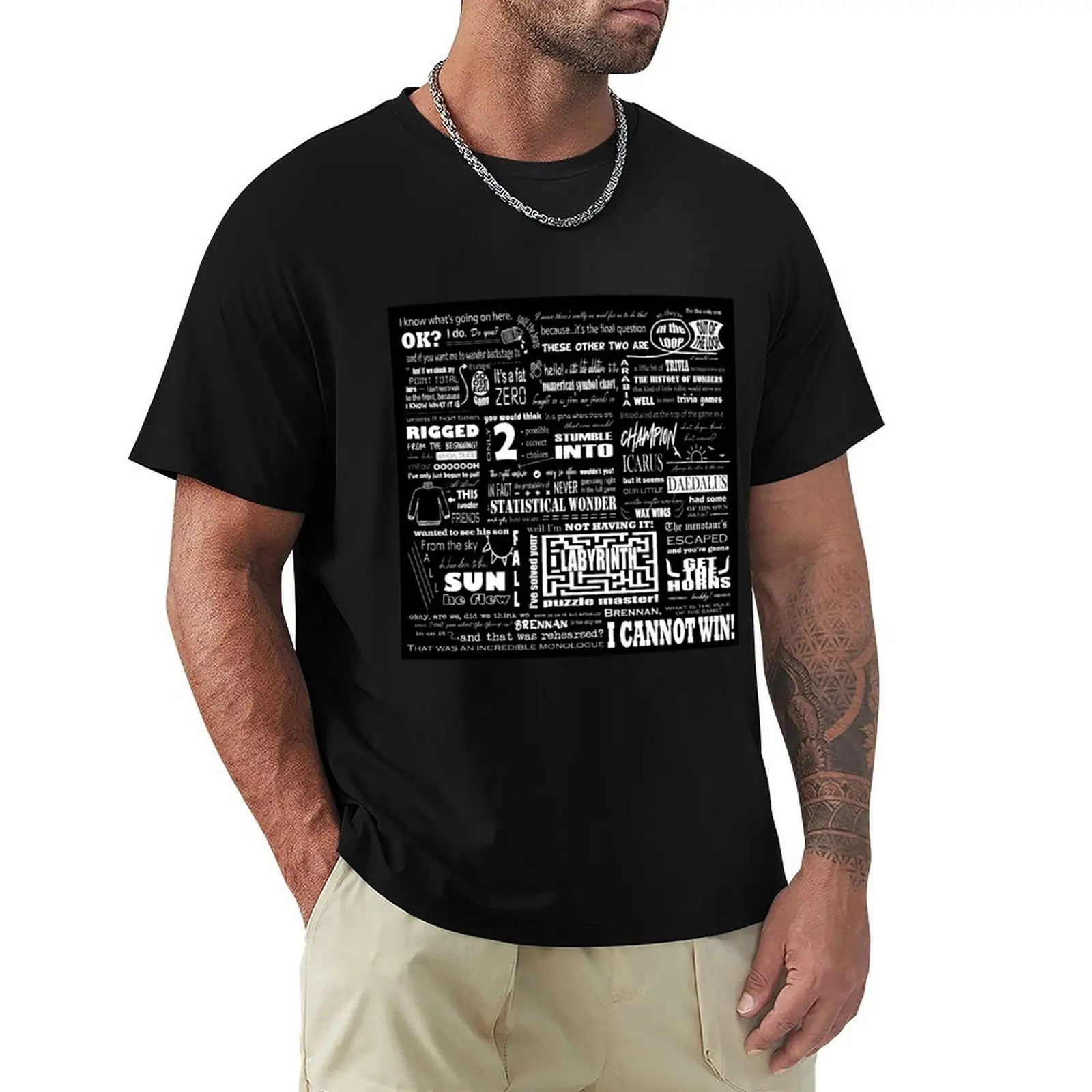 Brennan Cannot Win - White on Black T-Shirt Basic Solid Color Casual Tee Shirt