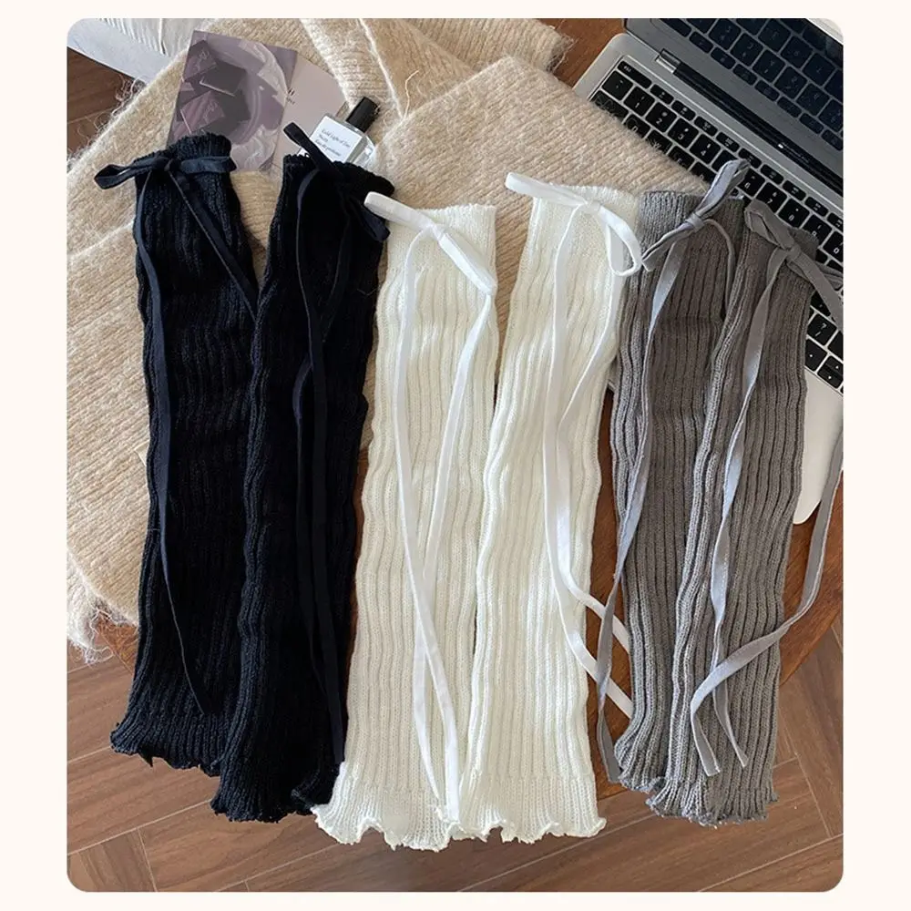 Sweet Solid Color Kids Lace Leg Warmers Knitted Lace Trim Foot Cover Elastic Soft Fabric Elastic Tube Socks Lolita Style