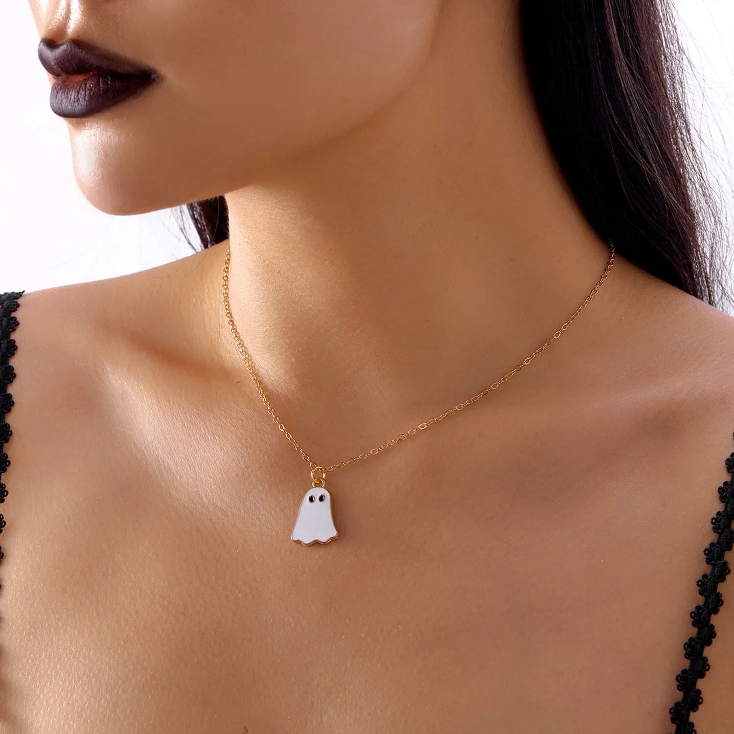 مجموعة أقراط شبح بيضاء أنيقة مخيفة لجميع القديسين، إكسسوار مجوهرات بو اللطيفة للنساء والفتيات هدية للحفلات التنكرية