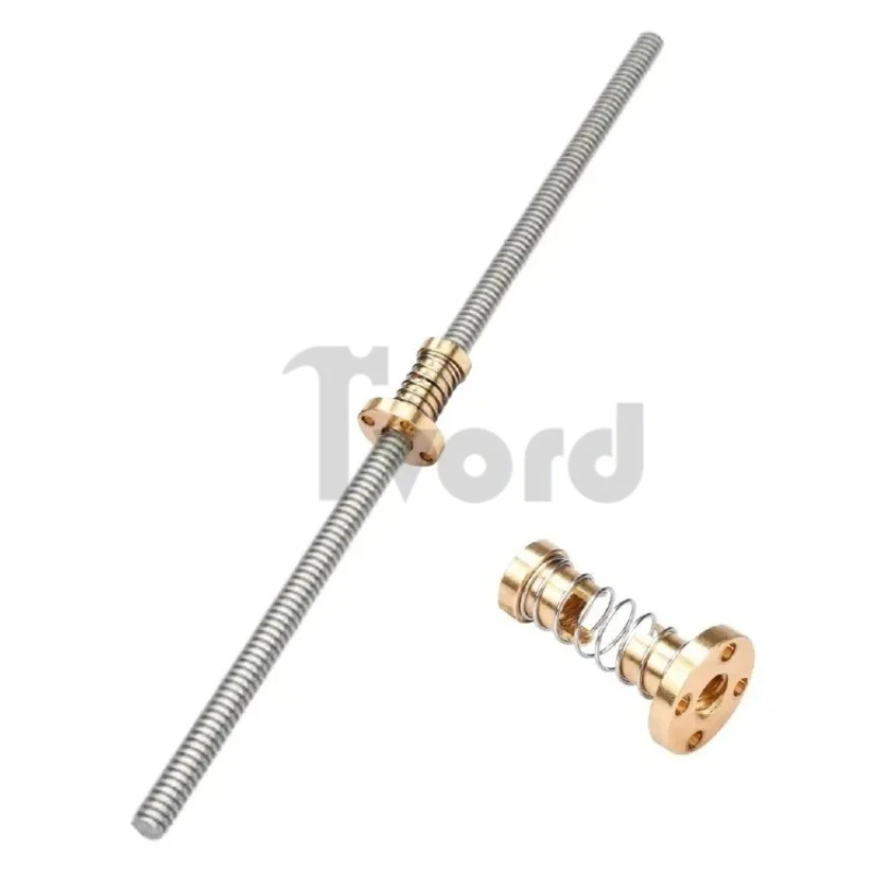 1PC T8 Lead Screw with 1PC T8 Anti-backlash Nut Spring Loaded Nut Elimination Gap Nut for T-Type Thread 8mm Trapezoidal 3D Parts