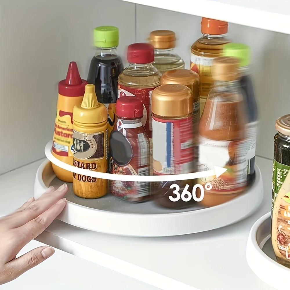 360 Degree Rotating Storage Box, Kitchen Storage Turntable Rack, Suitable for Kitchens, Cabinets, Refrigerators, Bedrooms