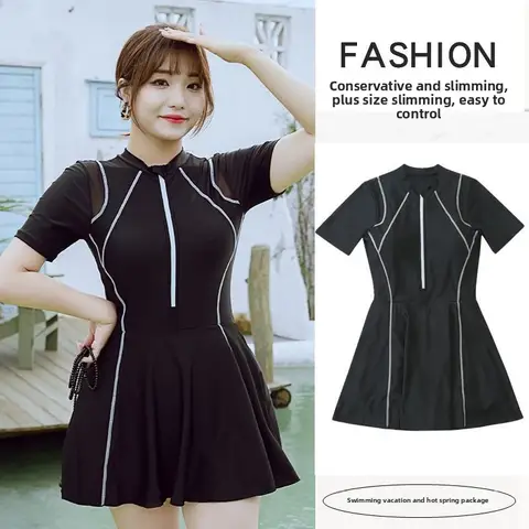 Plus-Size Women's Swimwear: Extra Large, Flattering, Modest Coverage, Slimming Design for Curvy Women One-Piece Sports