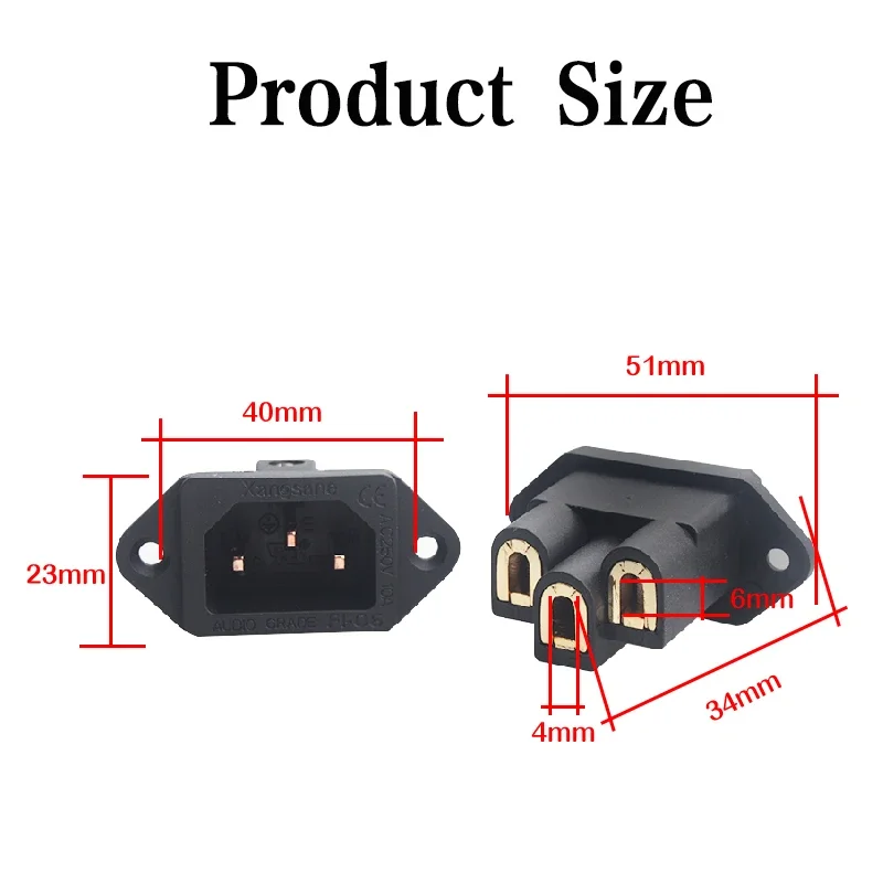 Fuente de alimentación de Audio HiFi, 1 piezas, CA IEC, Conector de filtro de interfaz de cobre rojo