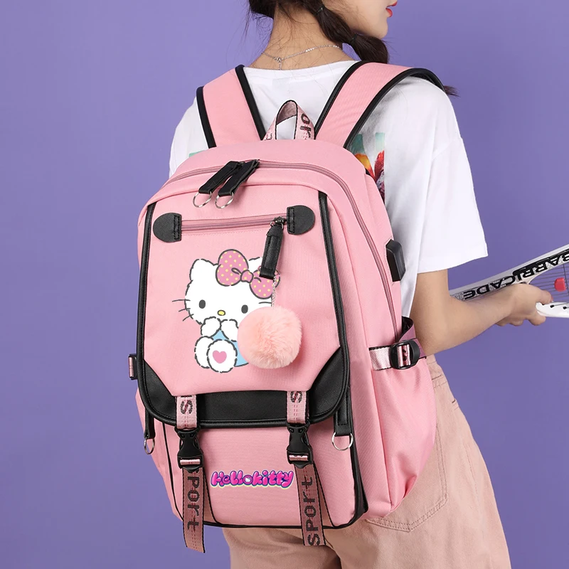 Hello Kitty Backpack for Student Back To School Bag for Girl Boy Children Schoolbag Kids Teenager Bookbag Women Anime Rucksack