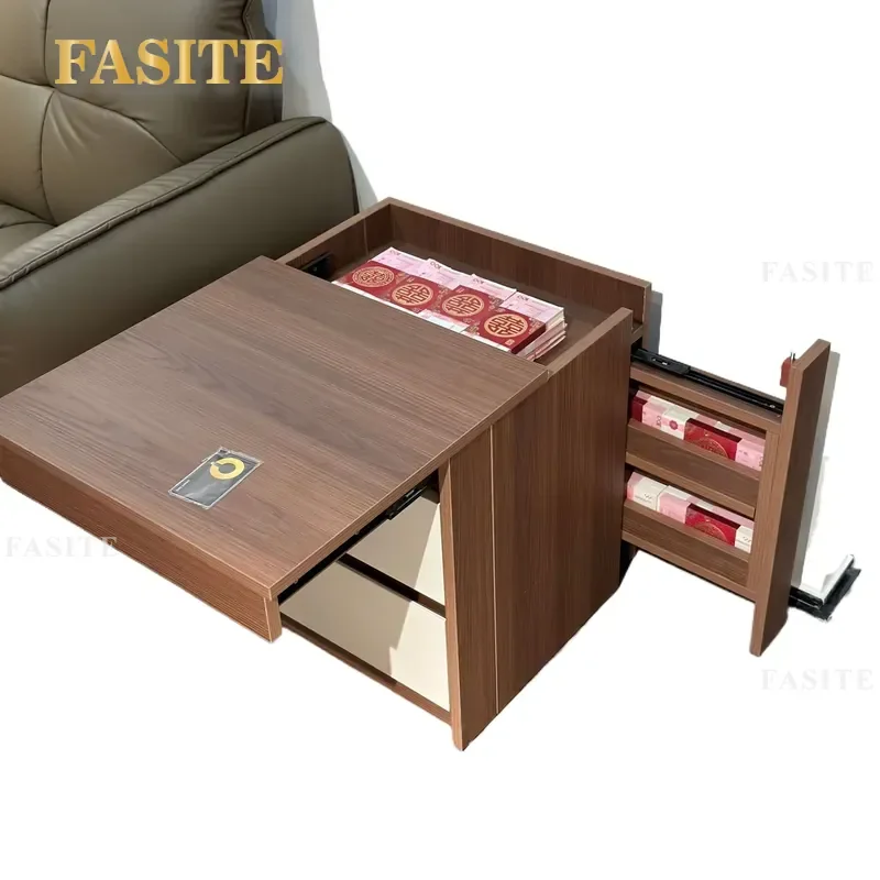For Simple Hidden Compartment Bedside Table Multifunctional Private Money Swipe Storage Dark Layer Cabinet Durable