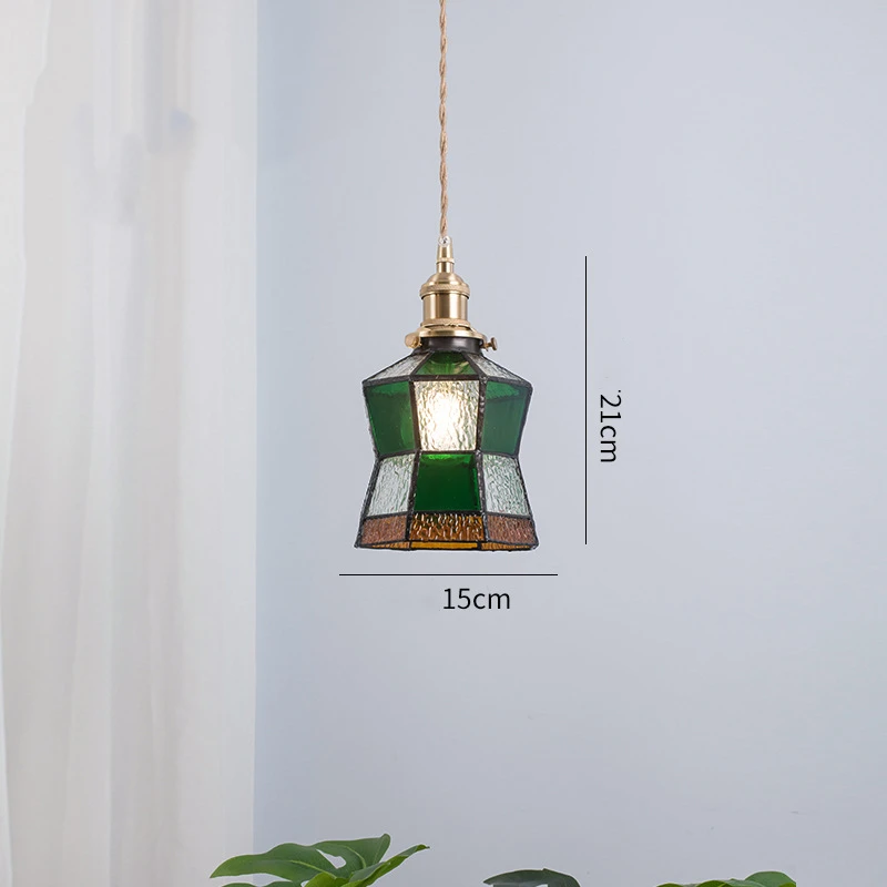 Nordic Retro Lattice Pendant Lights Japanese Home Decor Lighting Hanglamp Pendente Simple Bedroom Bedside Pendant Hanging Lamps