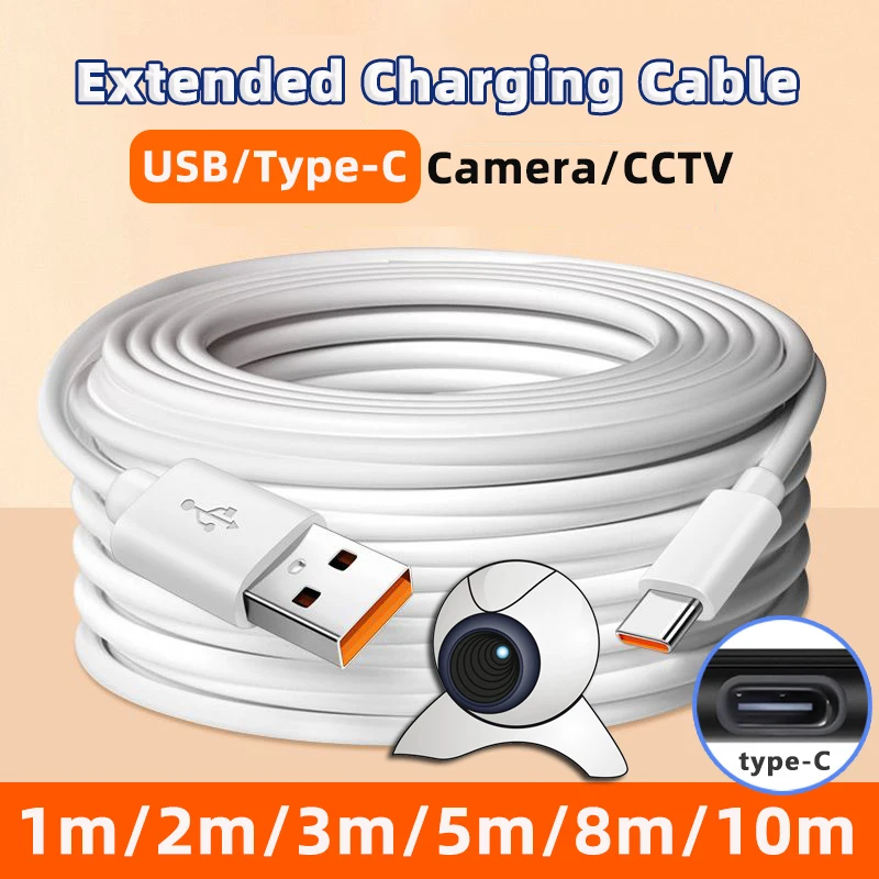 Extra langes Micro-USB-Verlängerungskabel 10M 8M 5M 3M 2M 1M Typ-C-Port-Gerät universelles Datenkabel für Xiaomi Samsung Kamera PS5PS4